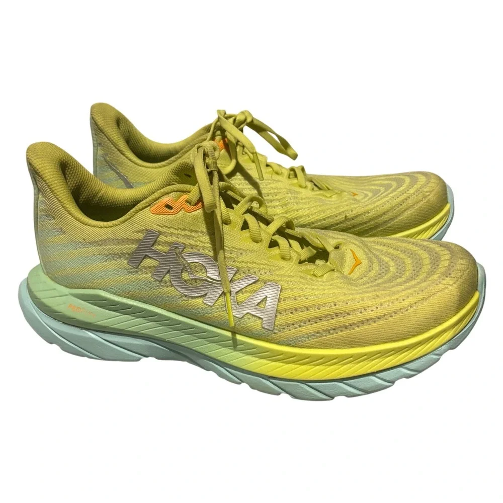 Hoka Mach 5 Celadon Lemonade Running Shoes Womens 10B 1127894 COLG